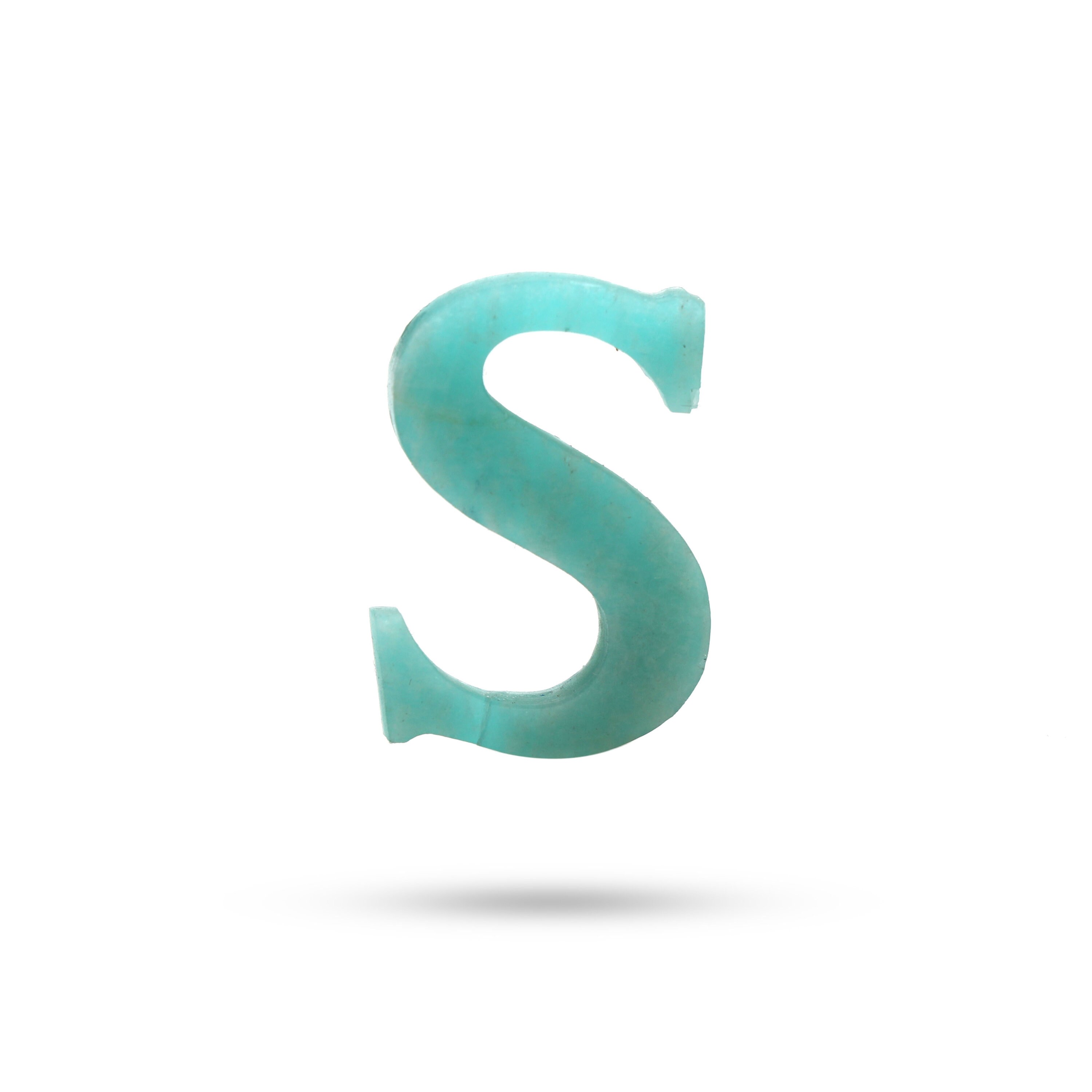 Amazonite Alphabetic Carving Loose Gemstone, 21x31 Mm, Amazonite Jewelry Handmade Gift For Women, 1 Piece