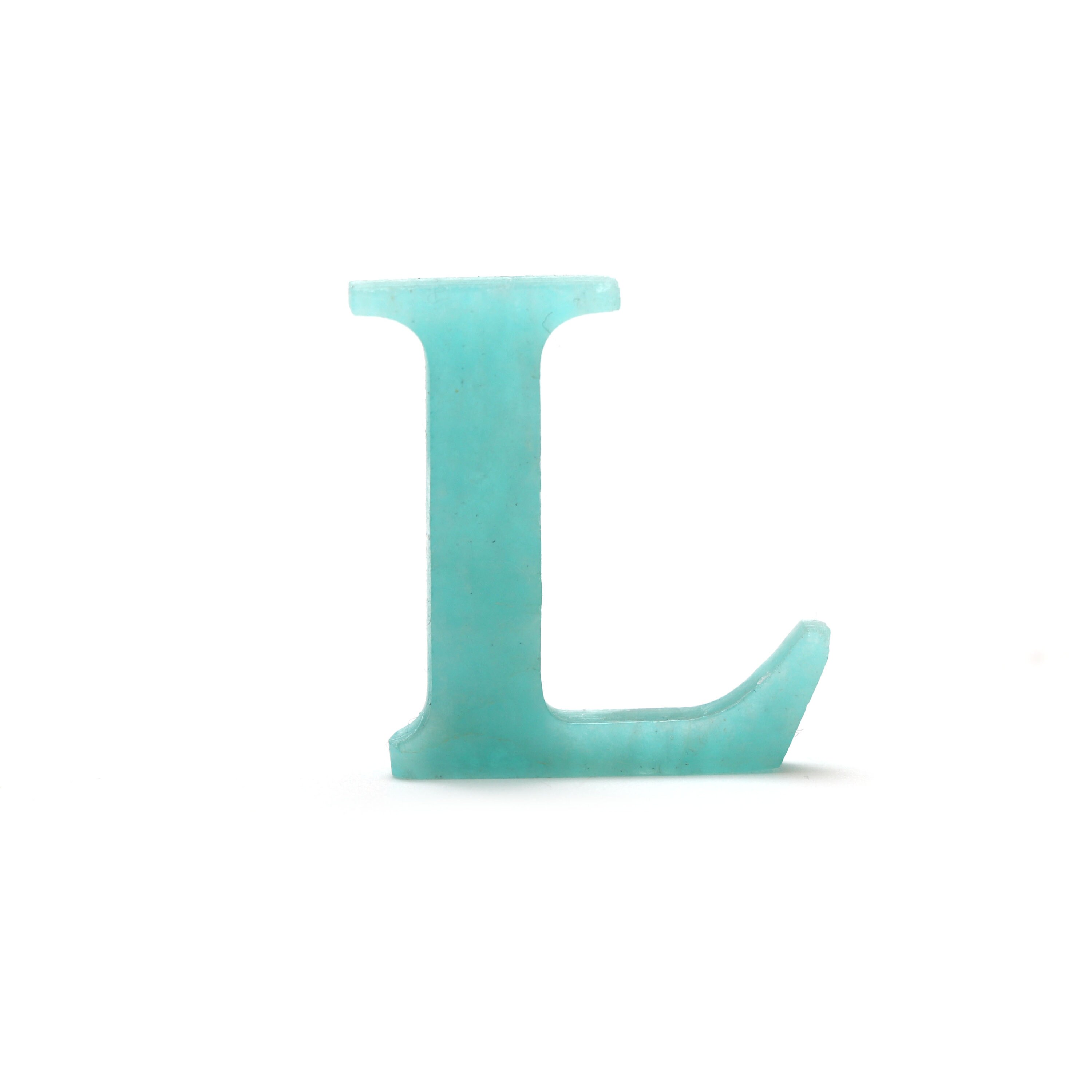 Amazonite Alphabetic Carving Loose Gemstone, 27x30 Mm, Amazonite Jewelry Handmade Gift For Women, 1 Piece