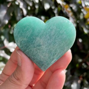 Blue Amazonite Crystal Heart Stone: Natural Gemstone (59.4G)