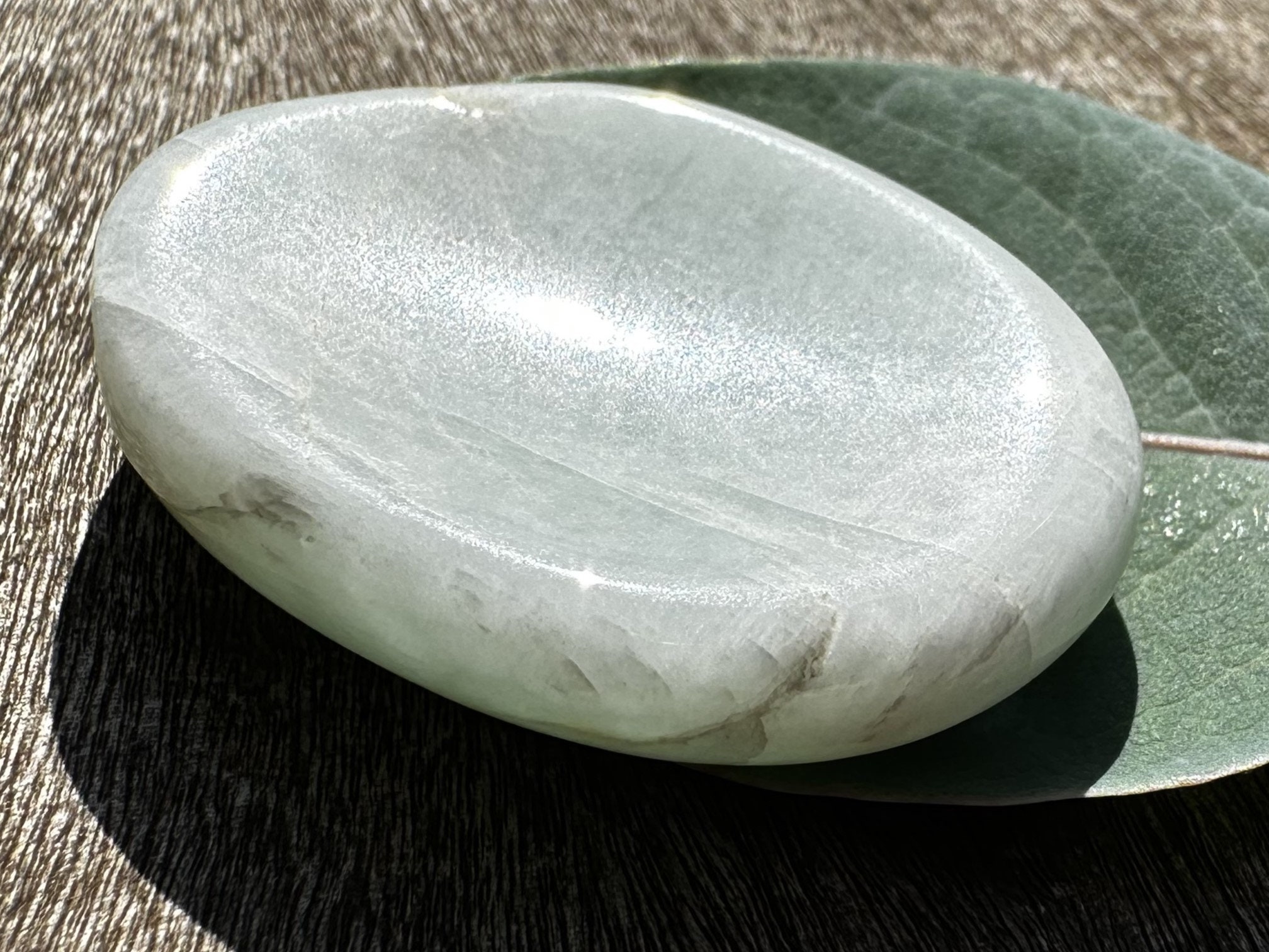 Calming, Amazonite Palm, Worry, Healing Stone With A Thumb Indent!