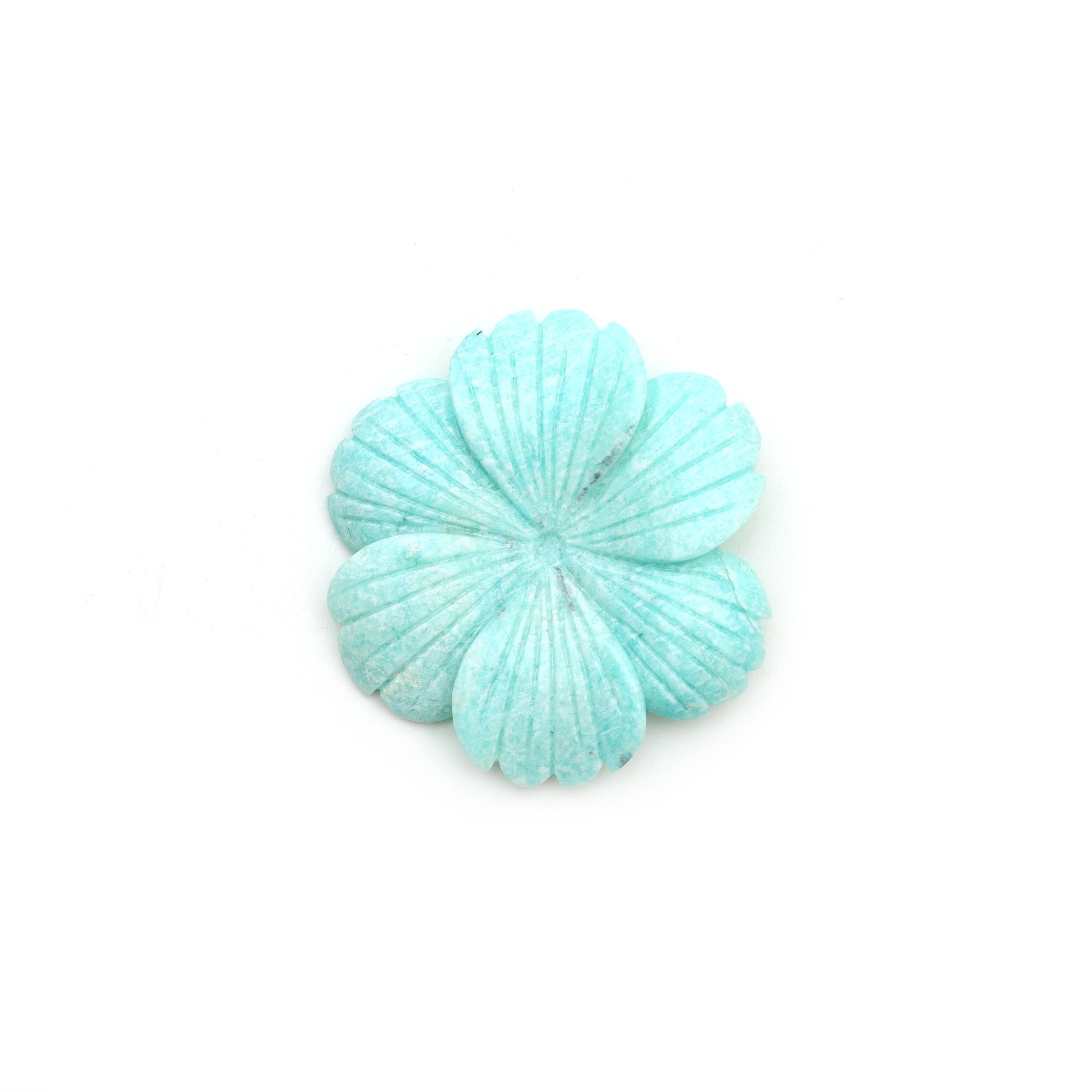 Amazonite Flower Carving Loose Gemstone, 45x48 Mm, Amazonite Jewelry Making Gemstone, 1 Piece