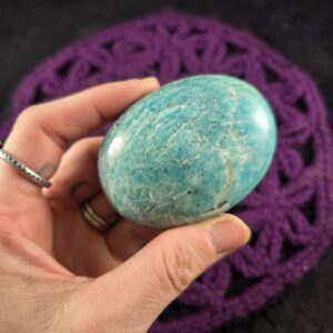 Amazonite Gallet Palmstone Green Crystal Stones Crystals Palm Stone Unique Natural Green
