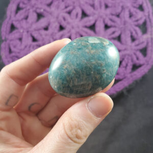 Amazonite Gallet Small Palmstone Green Crystal Stones Crystals Small Palm Stone Unique Natural Green Silver Shimmer