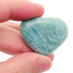 Amazonite Heart Gemstone - 100% Natural Amazonite - Heart Shape Chakra Crystal - Meditation Crystals – He1265