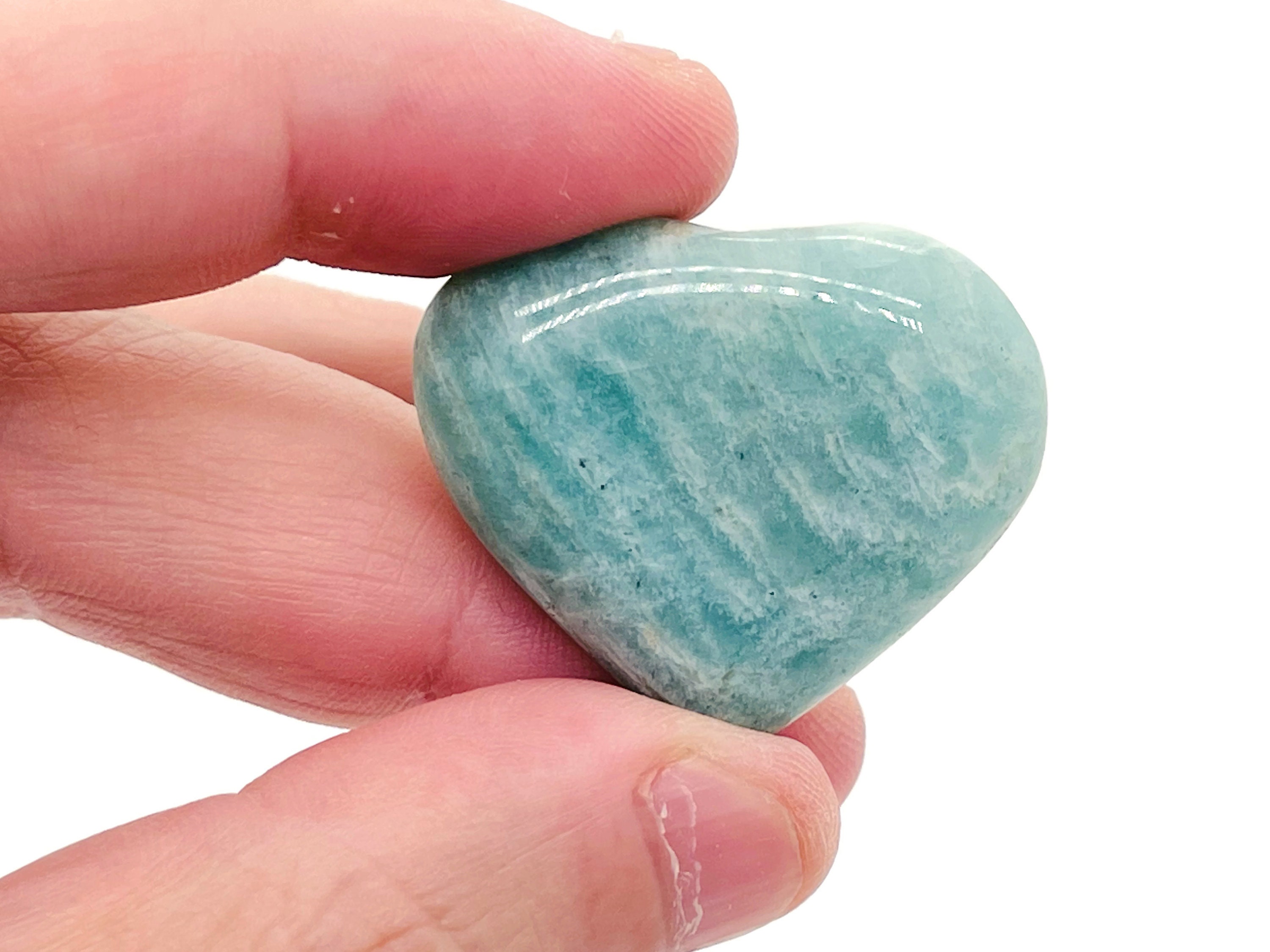 Amazonite Heart Gemstone - 100% Natural Amazonite - Heart Shape Chakra Crystal - Meditation Crystals – He1265