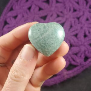 Amazonite Heart Shaped Crystal Stones Small Pocket Crystals Unique Polished Rock Natural Green Gift