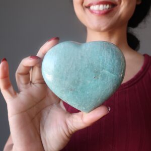 Amazonite Heart Sparkle And Dance In Love Green Healing Stone