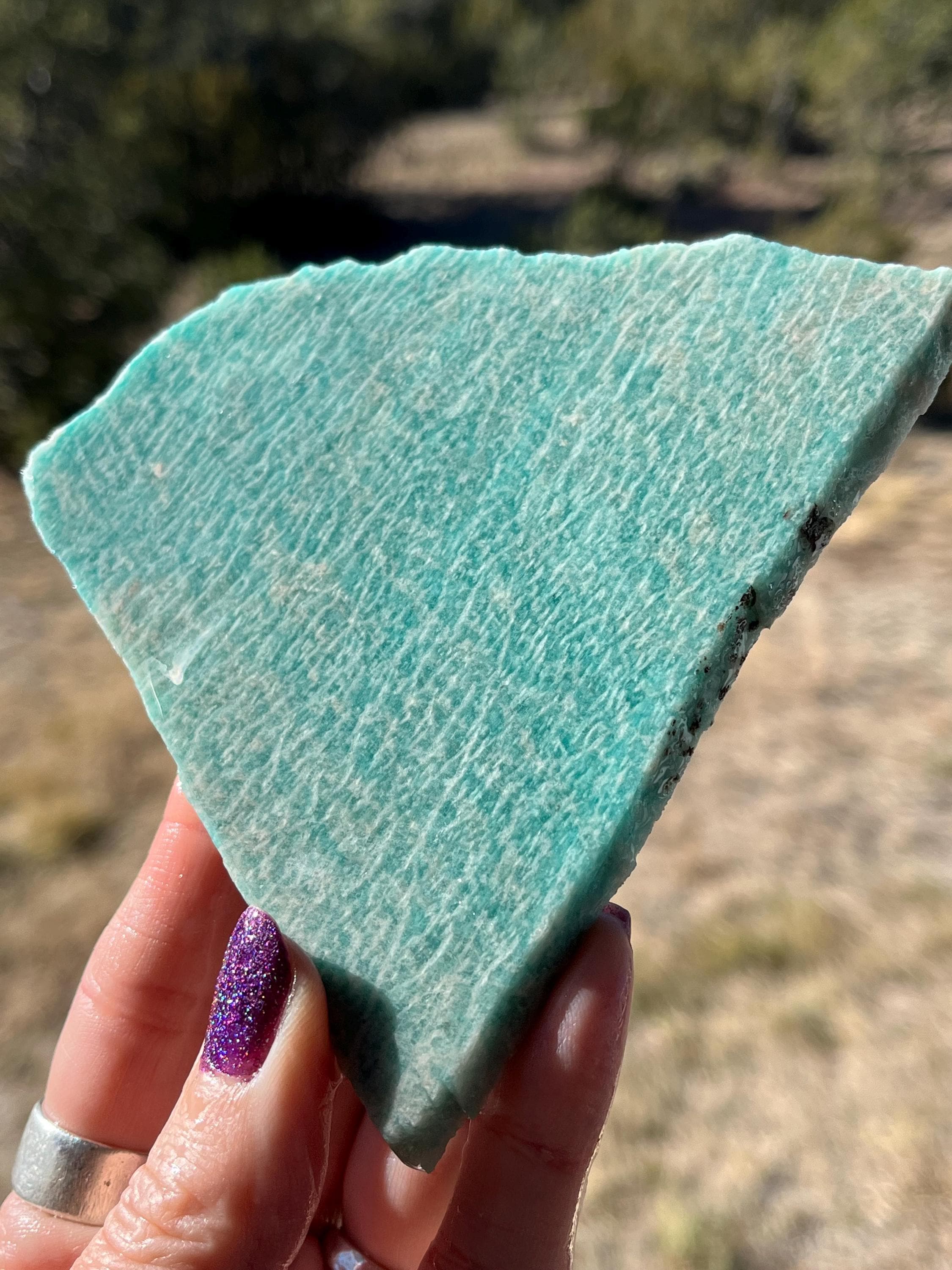 Amazonite Lapidary Slab Natural Stone Not Polished For Cabbing