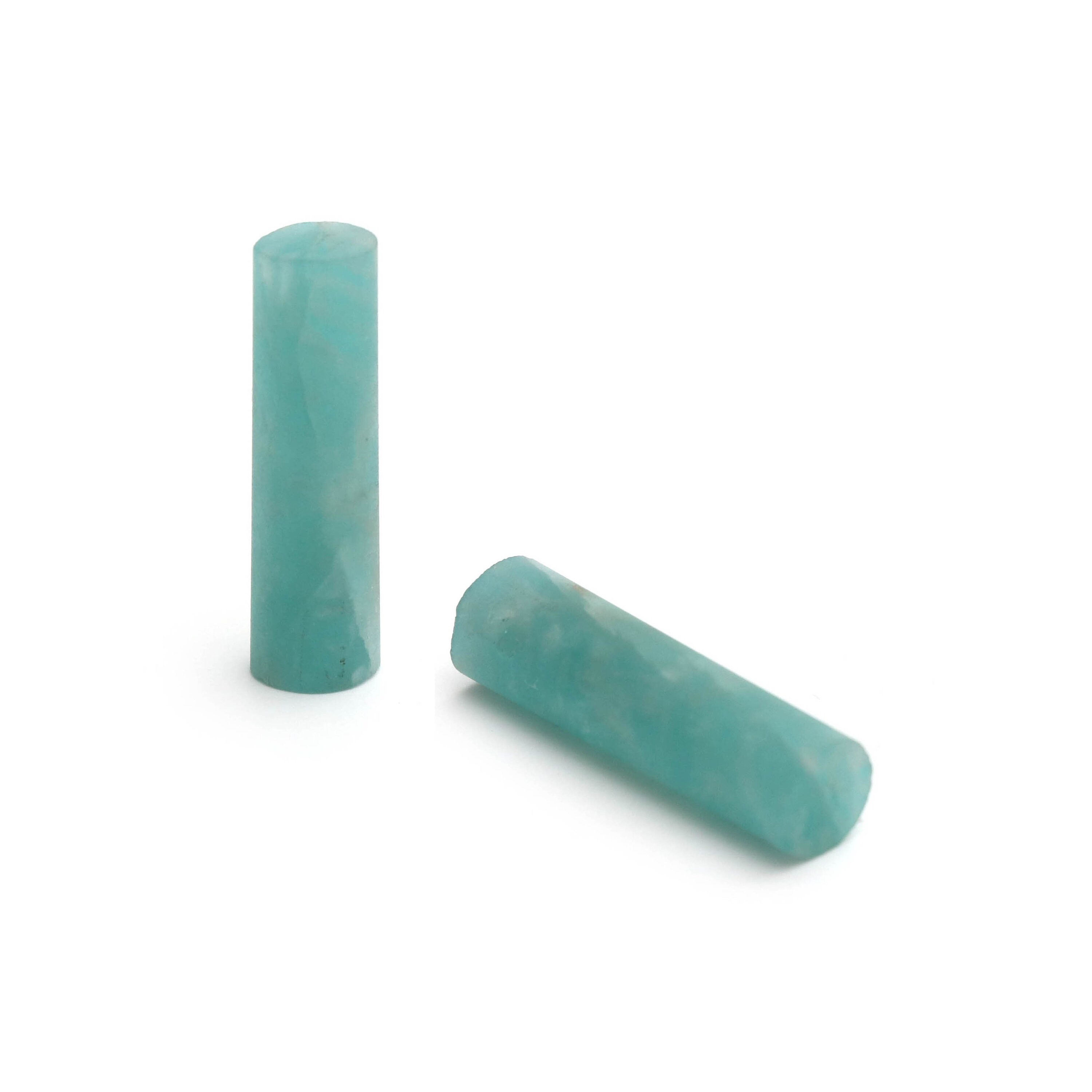 Amazonite Matte Finish Cylinder Gemstone, 8.5x30 Mm, Matt Finish Gemstone , Aa Quality , Price Per Pair Gemstone