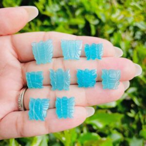 Mini Amazonite Crystal Butterfly: Blue Gemstone Carving