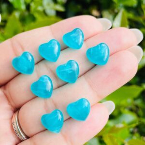 Mini Amazonite Crystal Heart: Blue Gemstone Carving (8-10 mm)