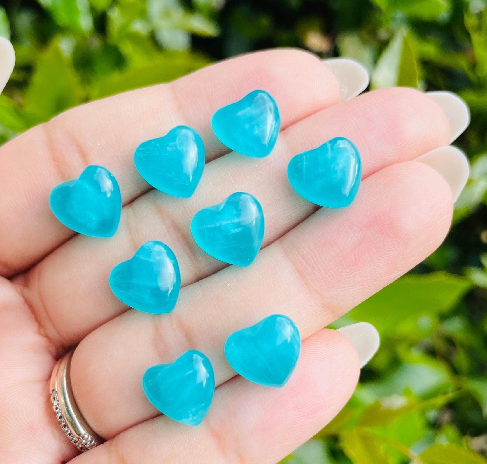 Mini Amazonite Crystal Heart: Blue Gemstone Carving (8-10 Mm)