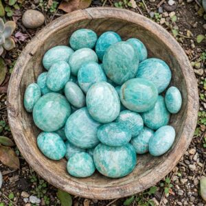 Amazonite Palm Stone, Polished Crystal, 3 Sizes, 0.79–1.97 Inch
