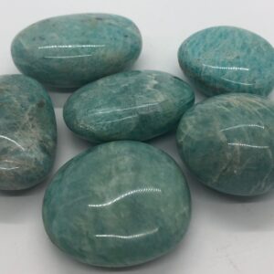 Amazonite Palm Stone: Polished Healing Crystal, Chakra Stone