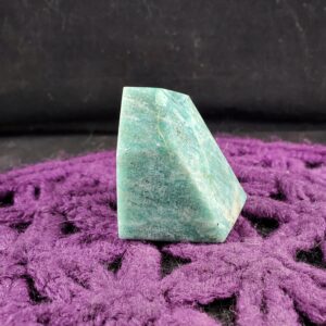 Amazonite Polished Freeform Healing Stones Display Crystal Self Standing Green Silver Shimmer Crystal