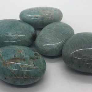 Polished Amazonite Gemstone: Large Healing Palm Stone