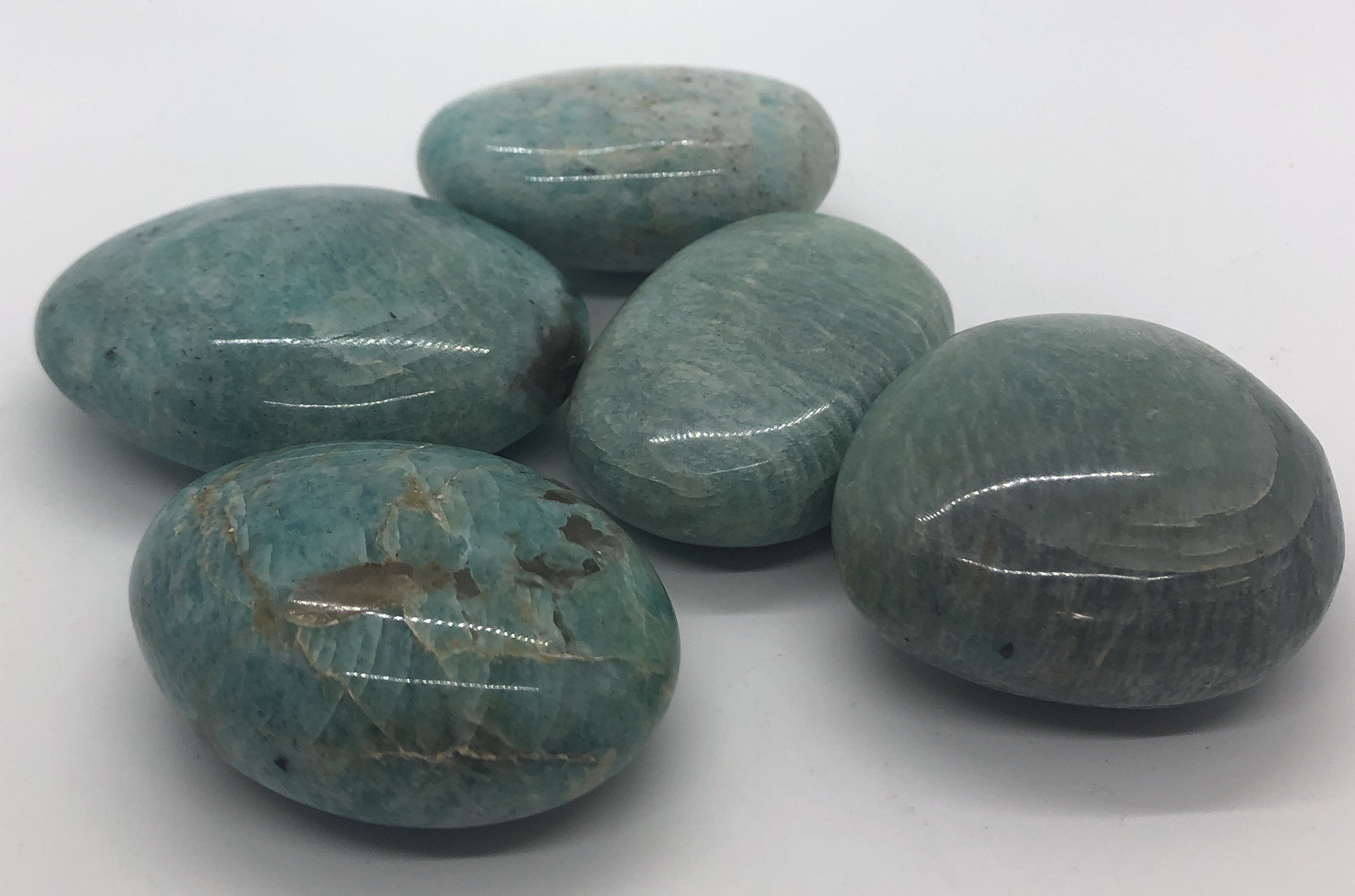Polished Amazonite Gemstone: Large Healing Palm Stone