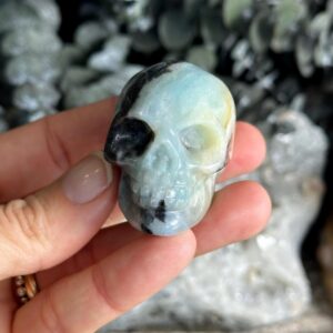 Amazonite Skull Crystal Carving 2”