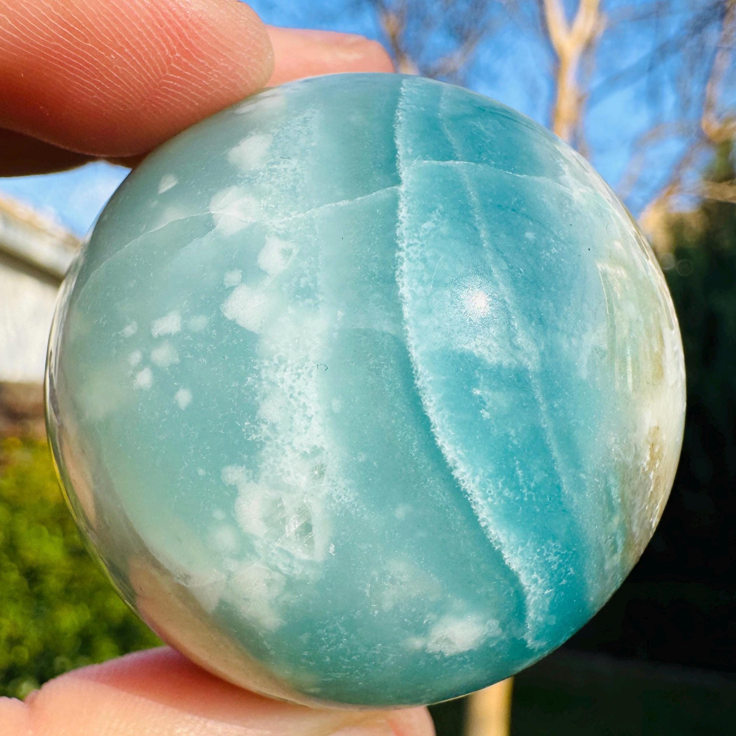 Amazonite Sphere, Blue Crystal Sphere