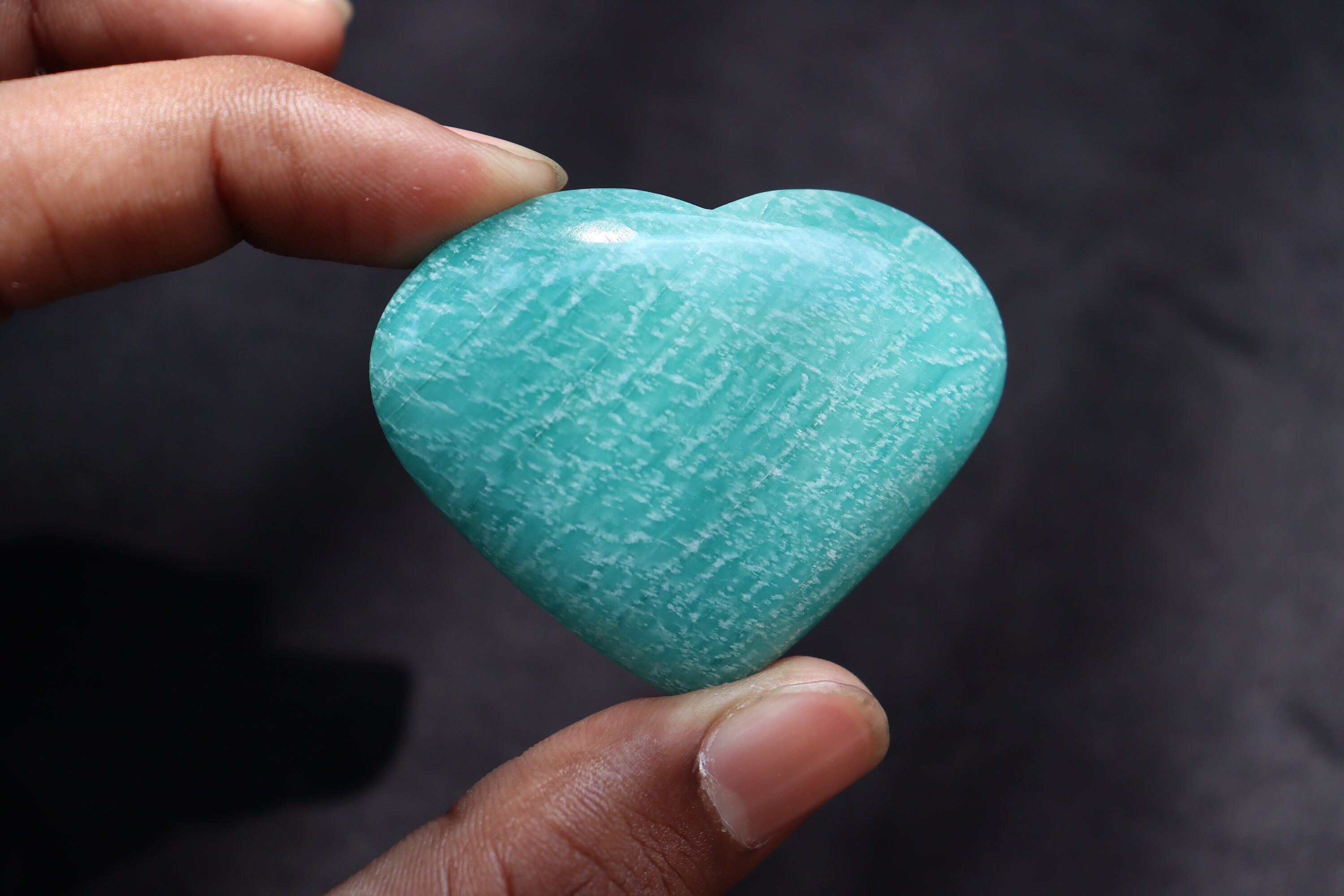 The Best Quality Amazonite Palm Stone - Blue Amazonite Polished Stone, Amazonite Crystal, Natural Amazonite Stone, Healing Stone.