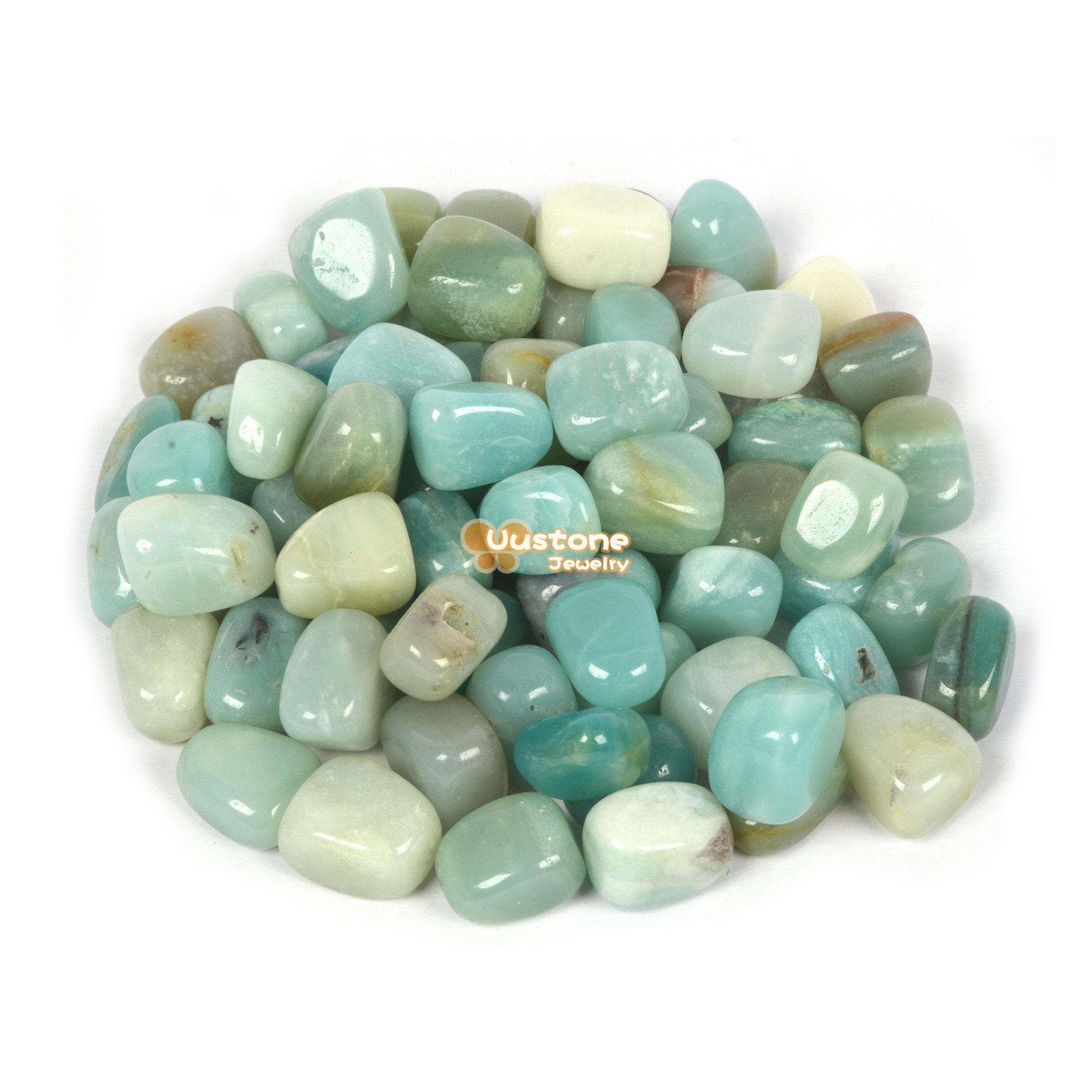 100 Grams Amazonite Tumbled Polished Natural Crystal Healing Pocket Stones Rock Collection