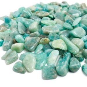 Amazonite Crystal Chips: Tumbled Green Blue Gemstones (5-9mm)