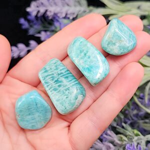 Amazonite Tumbled Crystal - Polished Teal Madagascar Amazonite - Amazonite Stone
