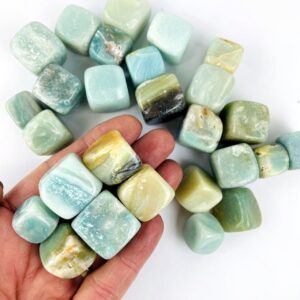 Amazonite Tumbled Cubed Stones 1 Lb Bag - Large Polished Beauties - (ts-184)