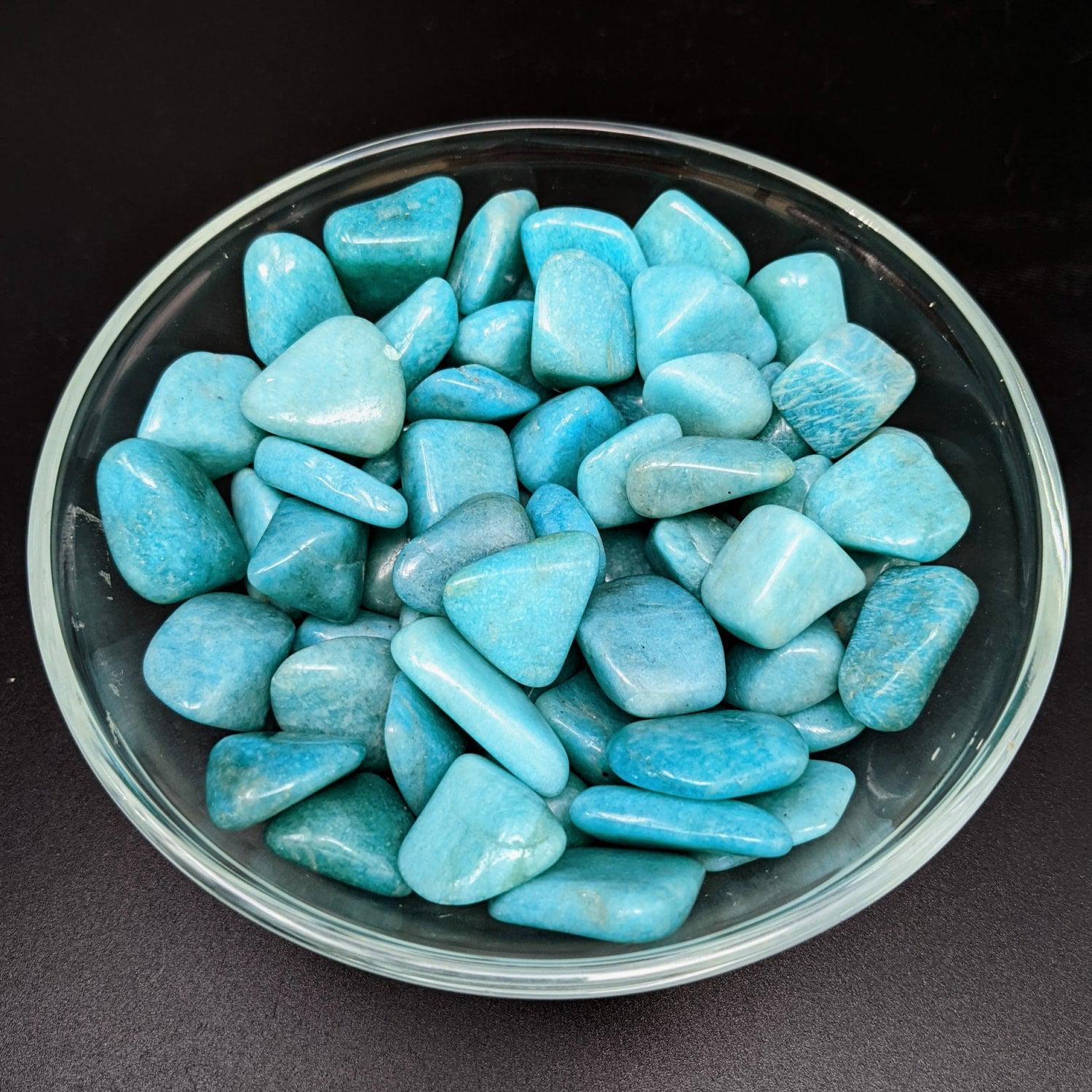 Amazonite Dark Med Tumbled Stone (.75 - 1.2") #lv1276