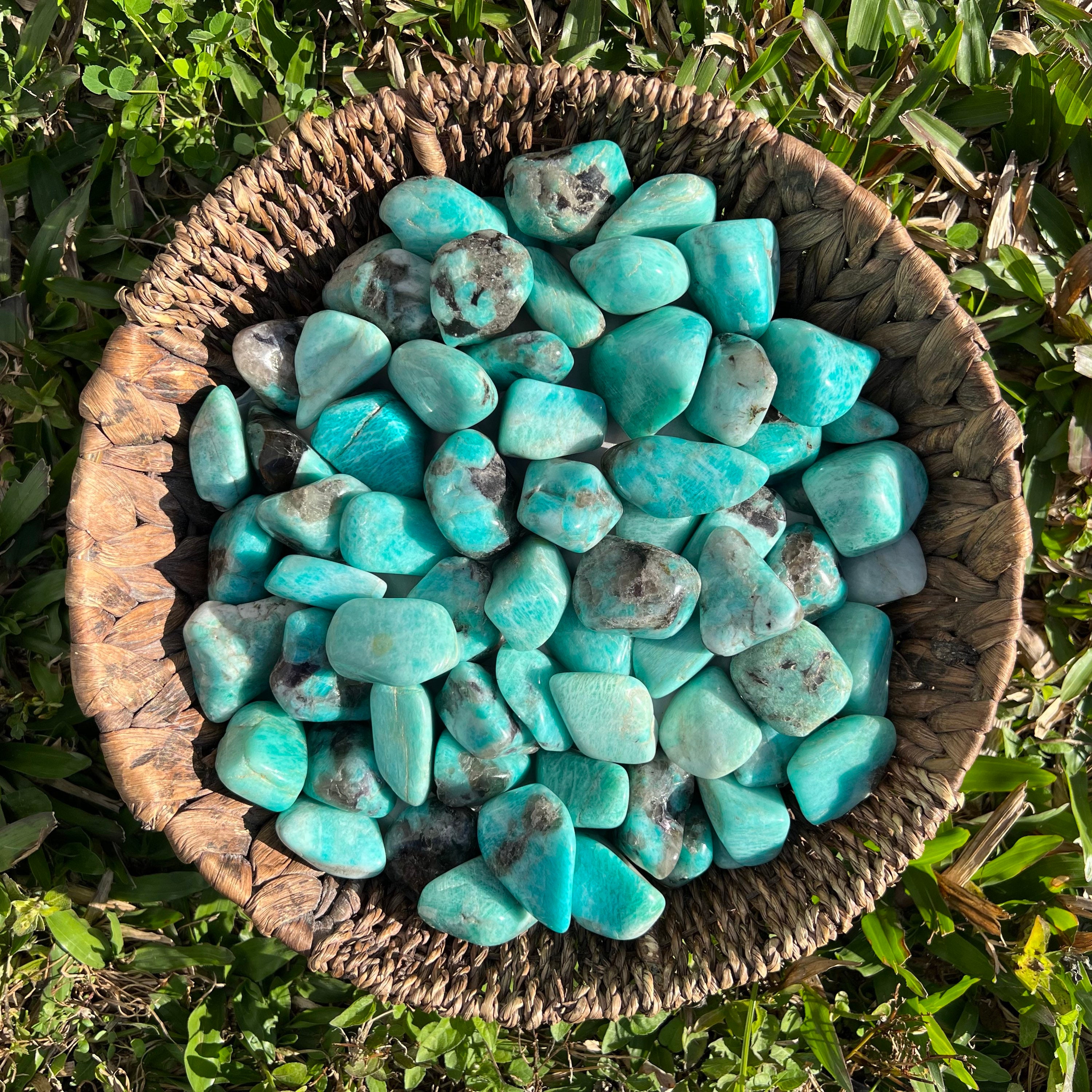 Large Amazonite Tumbled Stones: Polished Healing Crystals 45-65mm