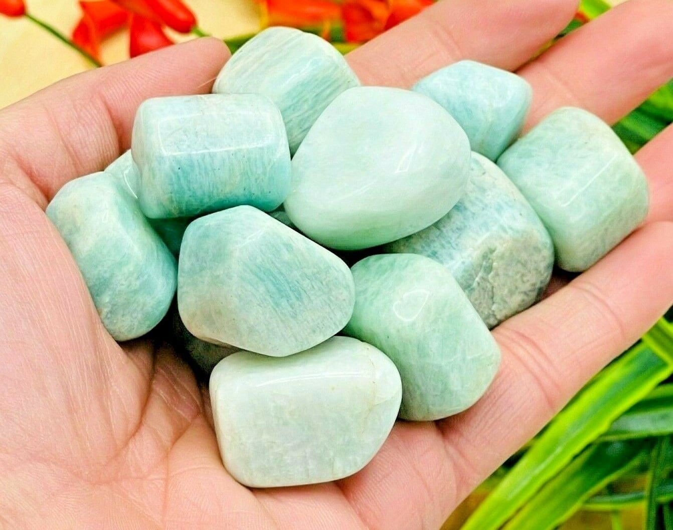 Amazonite Tumbled Stone, Amazonite Crystal , Tumbled Amazonite Pocket Stones, Heart And Throat Chakra