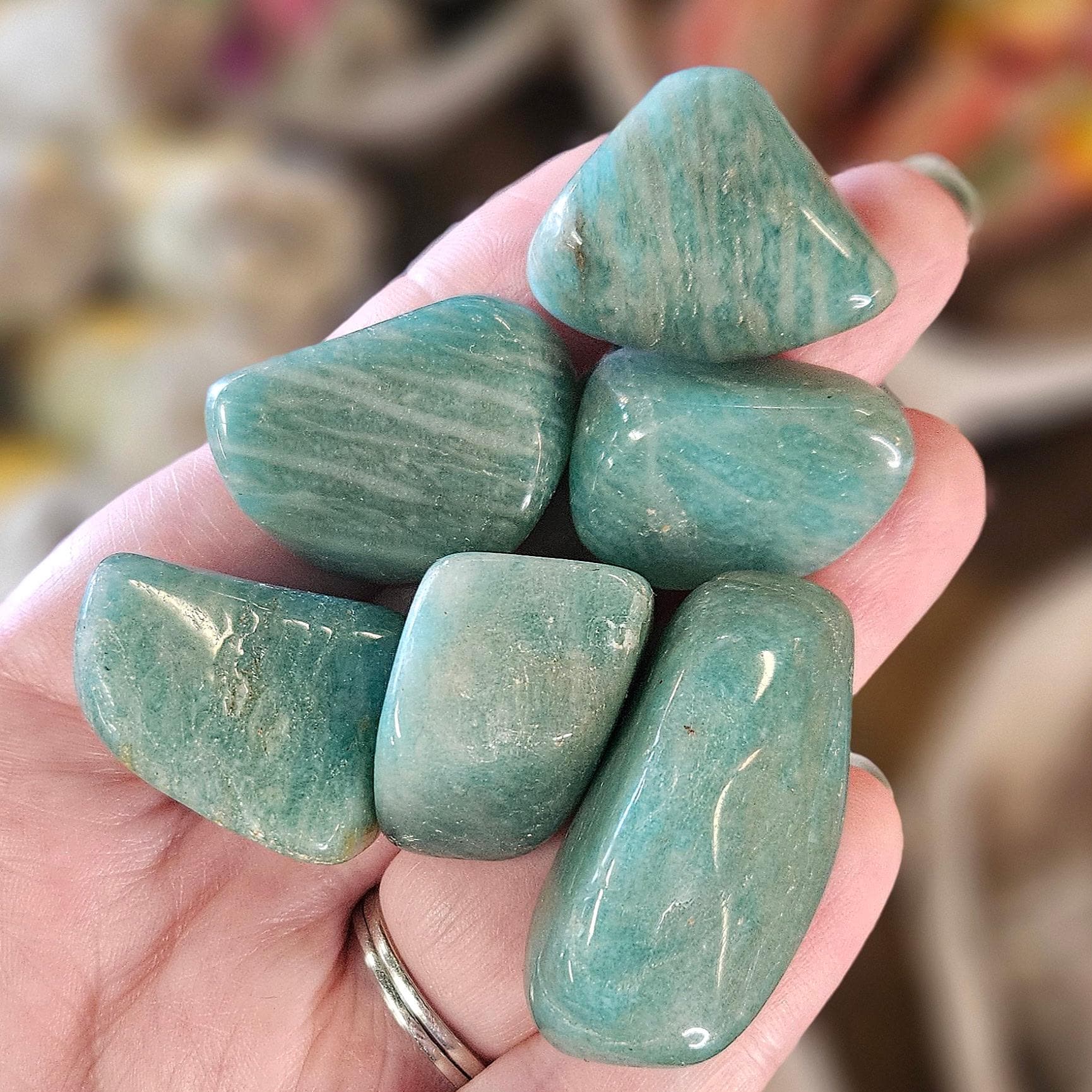 Amazonite Tumbled Stone, One, Large, Good Luck, Rock Hound, Crystal Healing, Feng Shui, Green Amazonite, Polished Stones, Minerals