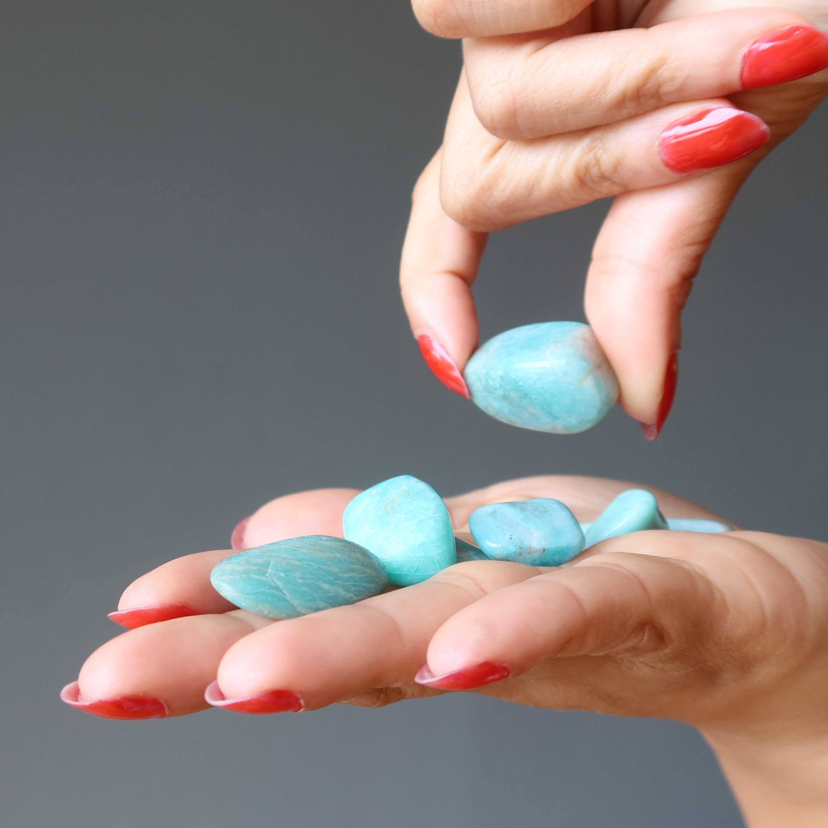 Amazonite Tumbled Stones Aqua Green Mandala Of Crystal Healing