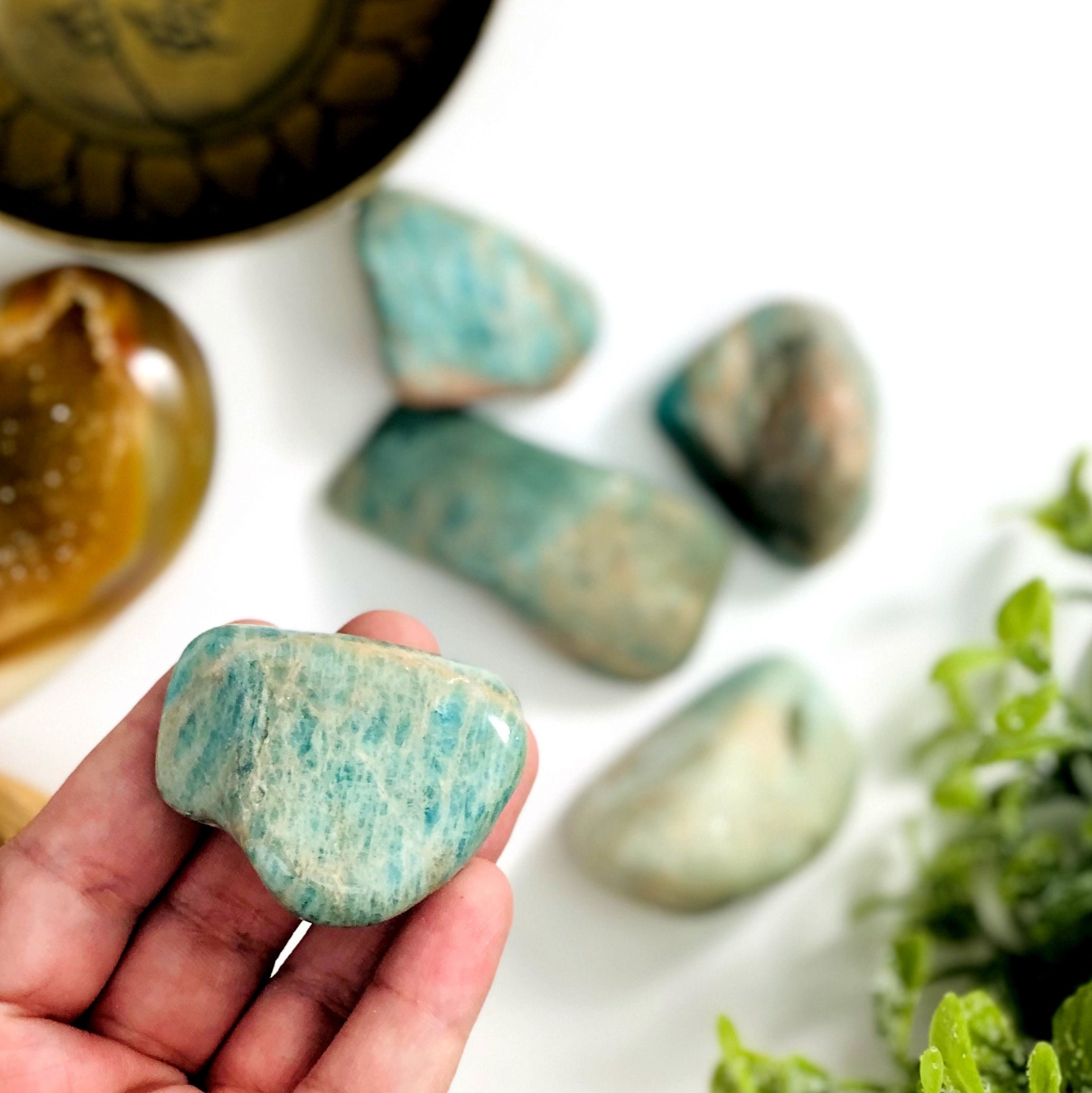 Amazonite Tumbled Stones – Large Size, Jewelry Making, Gardening