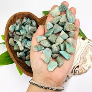 Amazonite Tumbled Stones - Small Crystals For Jewelry, Crafting & Gardening