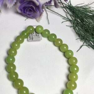 Aaa Natural Greenish And Brownish Amber , 8mm Smooth Round Gemstone Beaded Bracelet , Genuine Amber Bracelet , Adjustable Stretch Bracelet