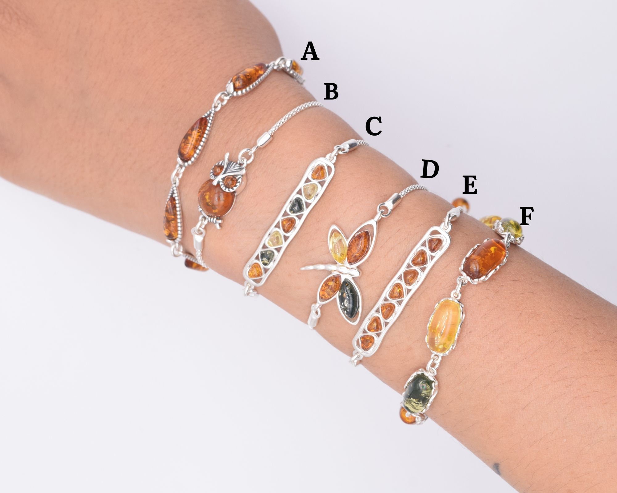Baltic Amber Sterling Silver Bracelet: Handmade Gemstone Jewelry