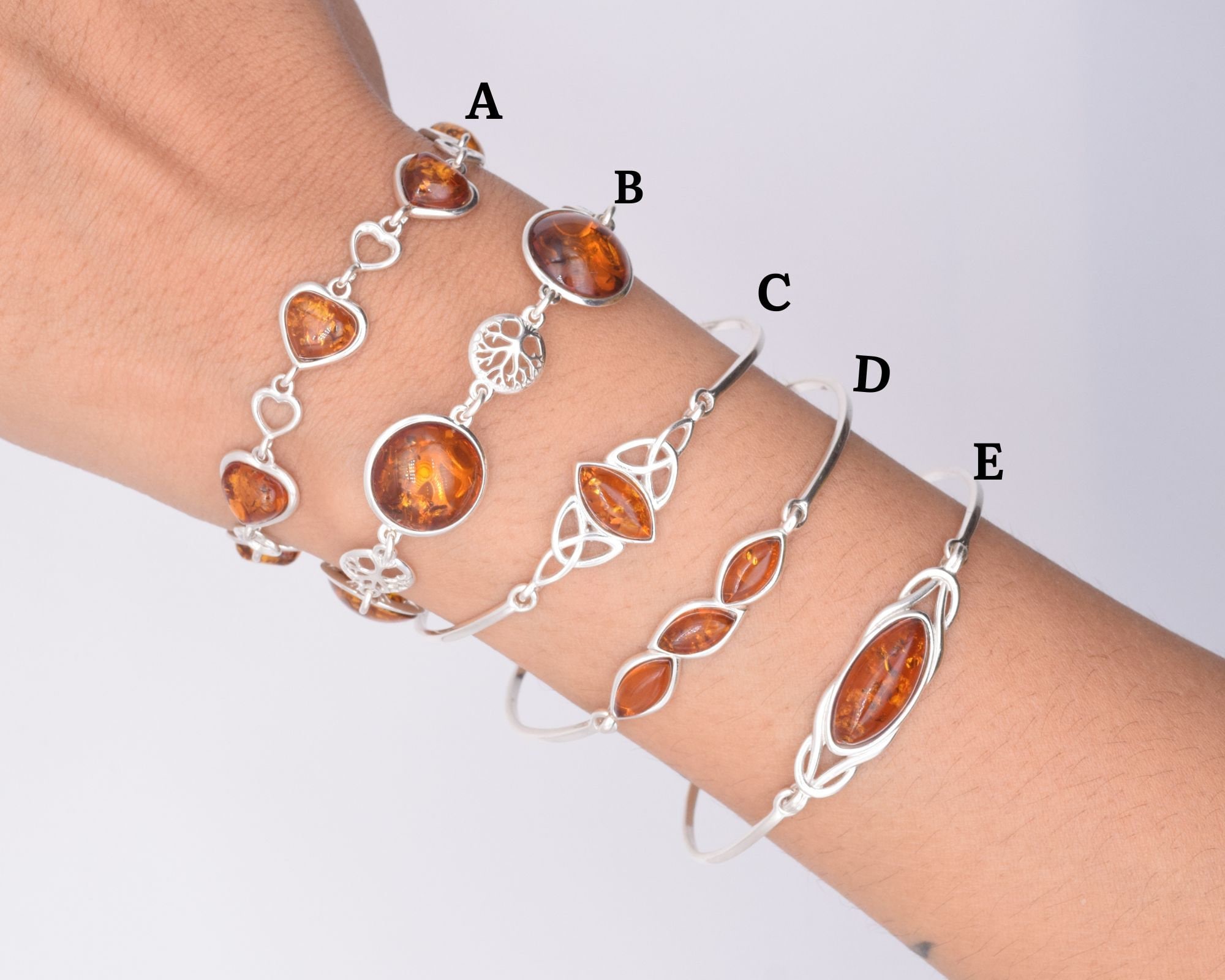 Baltic Amber Sterling Silver Bracelet: Handmade Gemstone Jewelry