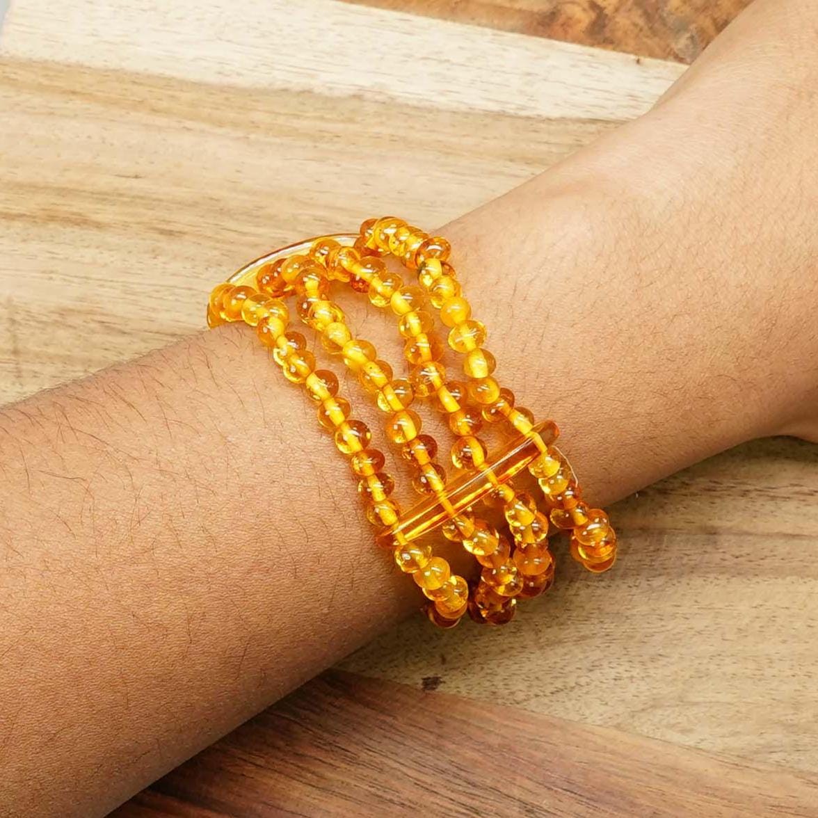 Baltic Amber Wrap Bracelet, Multi-layer Bead Cuff, Wide Statement Gemstone Bracelet Baltic Amber Wrap Bracelet, Multi-layer Bead Cuff, Wide Statement Gemstone Bracelet