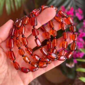 Cognac Baltic Amber Bracelet • Freeform Rectangular Beads