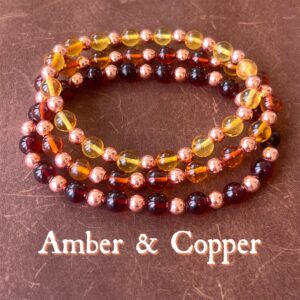 Amber + Copper Bracelet – Cherry, Honey & Lemon Amber – Handmade Healing Jewelry, Boho, Grounding Protective Energy, Gift for Men and Women Amber + Copper Bracelet – Cherry, Honey & Lemon Amber – Handmade Healing Jewelry, Boho, Grounding Protective Energy, Gift for Men and Women