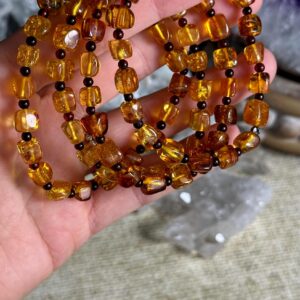Honey Baltic Amber Bracelet • Freeform Square Beads Honey Baltic Amber Bracelet • Freeform Square Beads