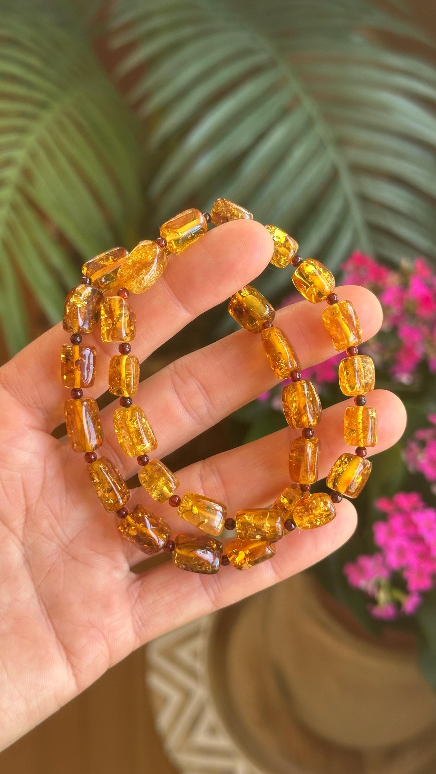 Honey Baltic Amber Bracelet • Rectangular Freeform Beads Honey Baltic Amber Bracelet • Rectangular Freeform Beads