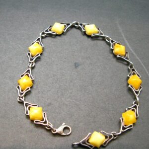 Natural Baltic Amber 925 Silver Bracelet - Size 7.5 Inches Natural Baltic Amber 925 Silver Bracelet - Size 7.5 Inches