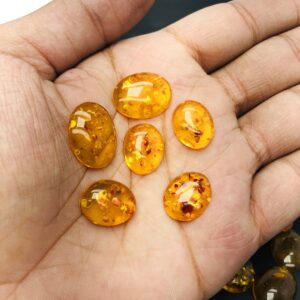 Baltic Amber Cabochon Lot | Smooth Polished Oval Gemstone 17x13mm
