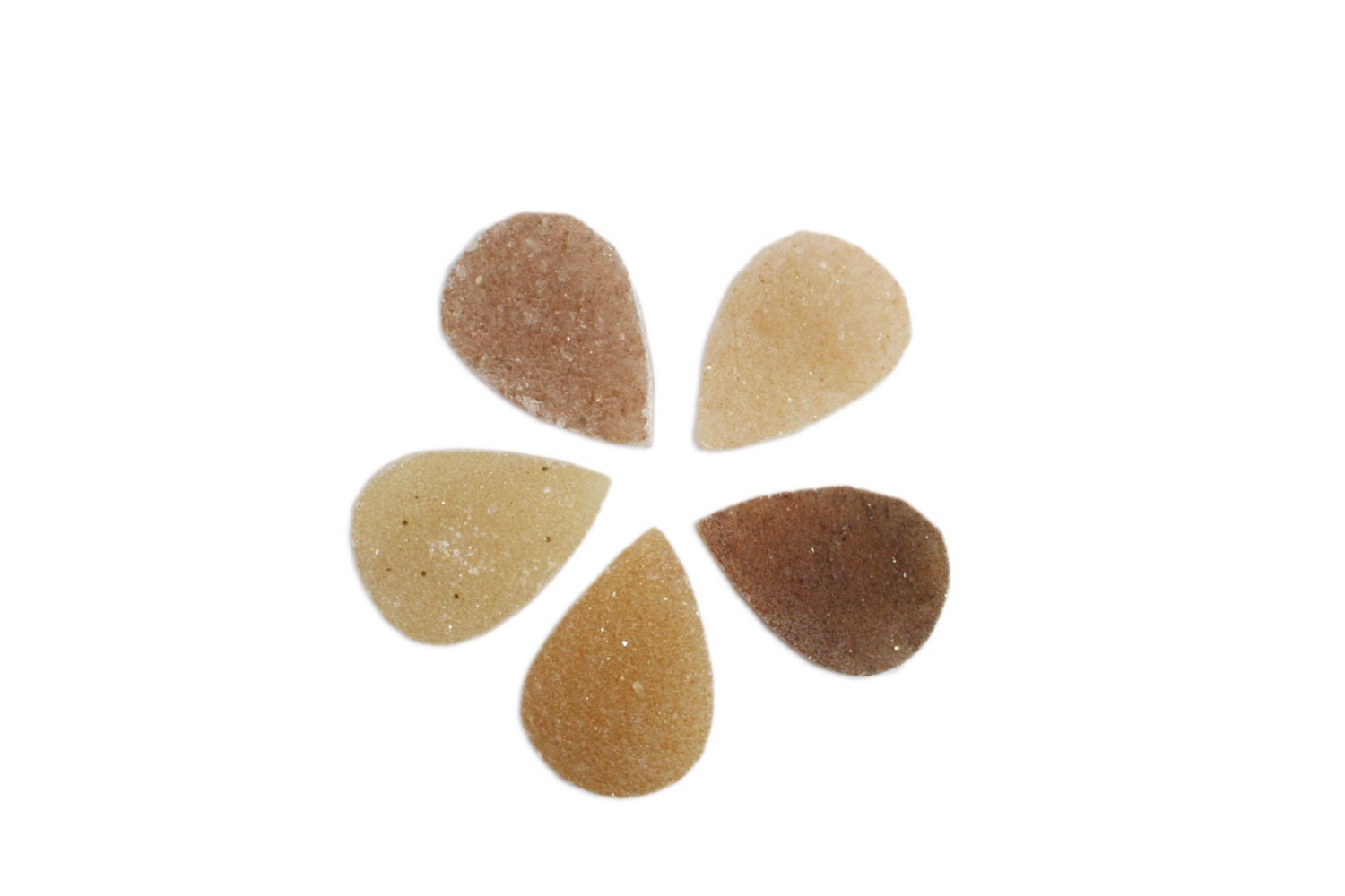 Druzy Teardrop Cabochon Amber - Undrilled (rk35b18-01)