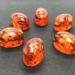 Orange Amber Cabochon | Hand Polished Oval Stone 30x20mm