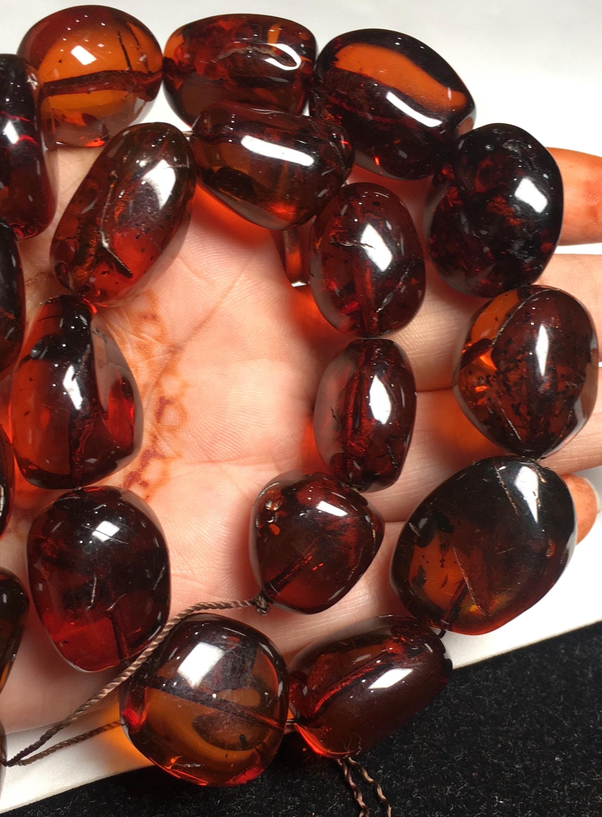 Amazing Item- Natural Amber Smooth Oval Tumble/nuggets Shape Honey Brownish Color Loose Gemstone Beads Strand 16 Inch For Jewelry Making