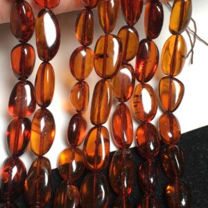 Beautiful Big Size- Natural Amber Smooth Oval/nuggets Shape Gemstone Beads, 16 Inch Strand Loose Wholesale Beads For Making Jewelry