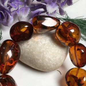 Big Size- Natural Amber Smooth Oval/nuggets Tumble Shape Gemstone Beaded Bracelet, Genuine Bracelet An Amazing Item, Wholesale Bracelet